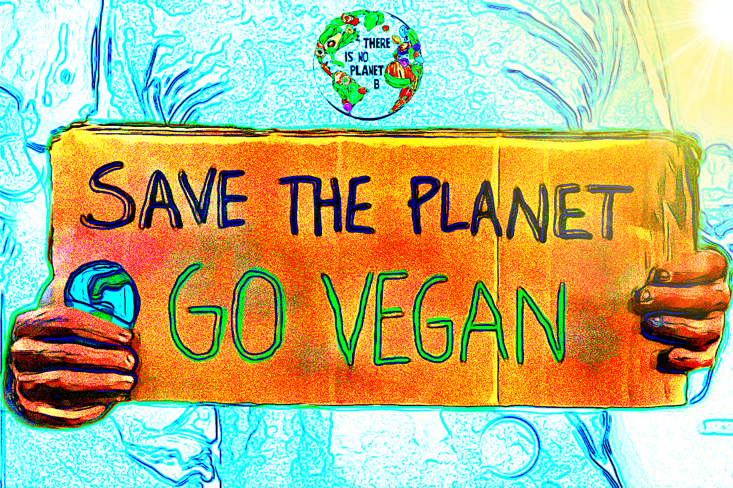 Save the planet, go vegan (Francesco Galgani's art, May 17, 2022)