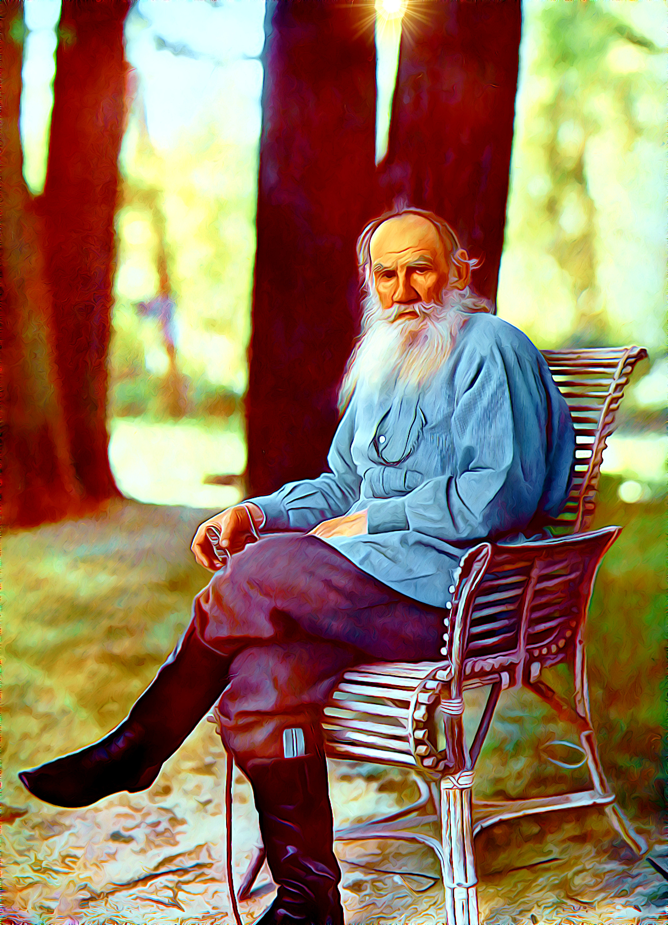 Tolstoy (Francesco Galgani's art, March 25, 2022, based on the original lithograph print)